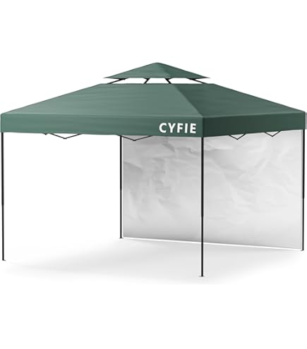 Amazon | CYFIE タープテント 3x3m サイドシート1枚付属 風抜けベンチ